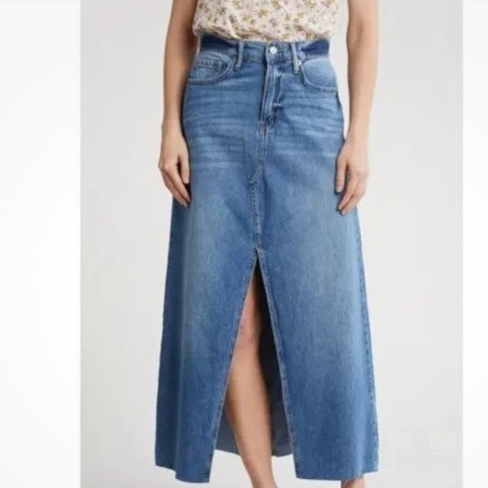 Lucky Brand Blue Denim Maxi Skirt